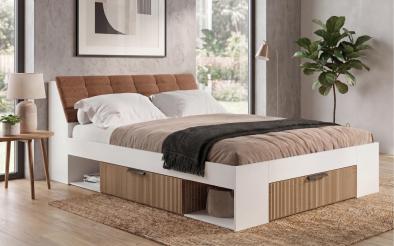 Upholstered double bed for mattress 160/200 Corinne Upholstered double bed for mattress 160/200